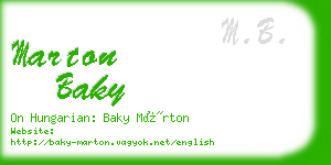 marton baky business card